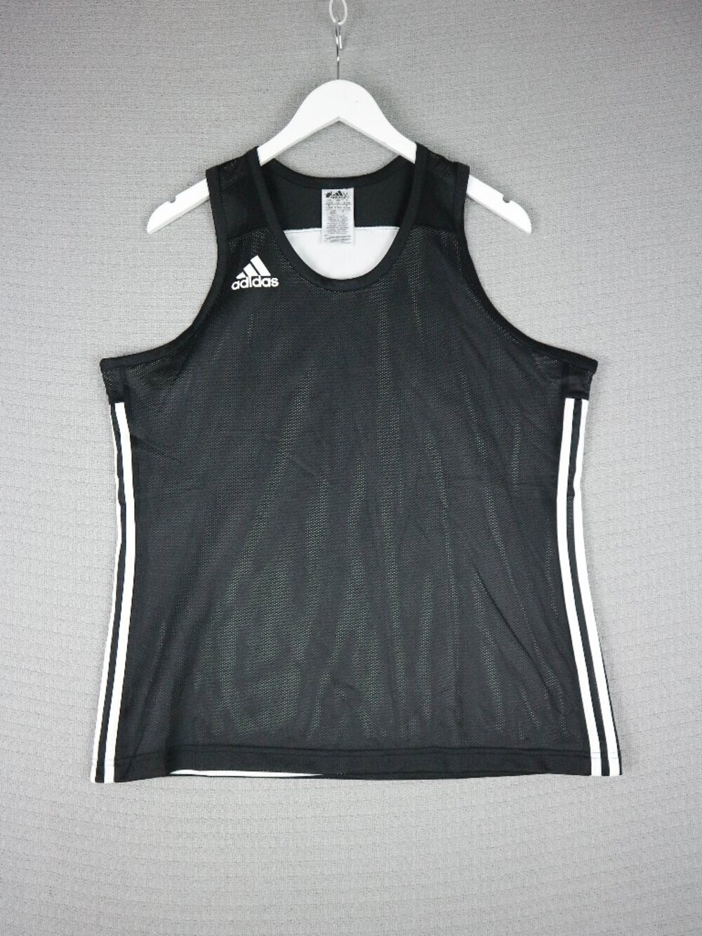 Adidas Black Mesh Double Layered Tank Top Womens XL
